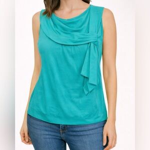 Ann Taylor Turquoise Sleeveless Blouse Size 8